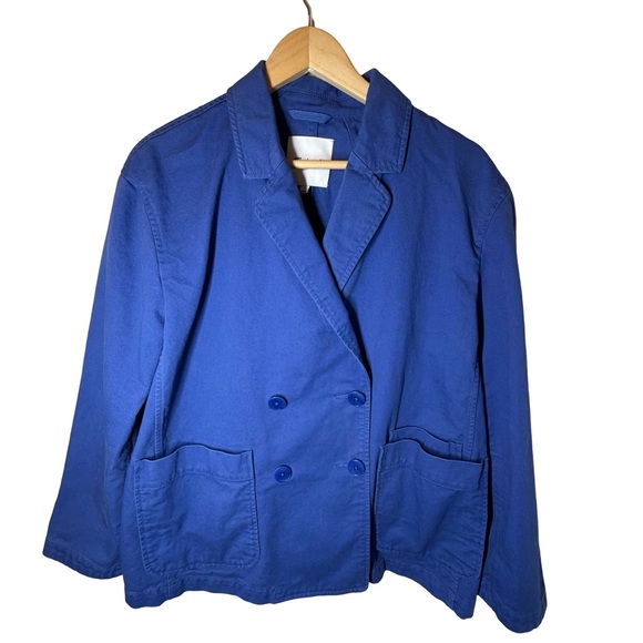 MADEWELL Oversized Blue Crossover Blazer Regenerative Chino Women’s Size Large - Picture 4 of 10